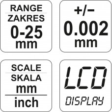 Yato Micrometru digital cu afisaj pentru masurator..