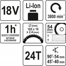  Yato Fierastrau circular disc 165 mm compatibil c..