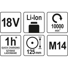Yato Polizor unghiular disc 125 mm compatibil cu a..