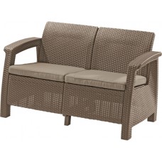 CURVER. Canapea rattan 2 locuri cappuccino-nisip Corfu Love Seat 