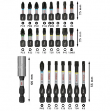 BOSCH Set de 24 biti si accesorii pentru insurubar..